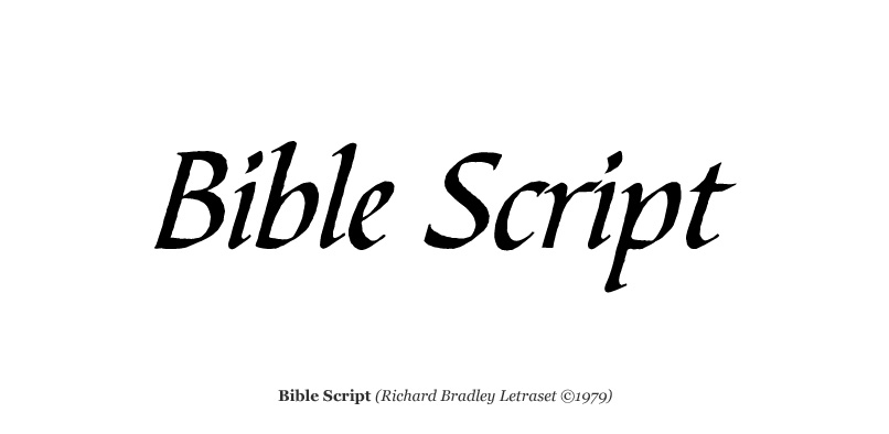 Ejemplo de fuente Bible Script
