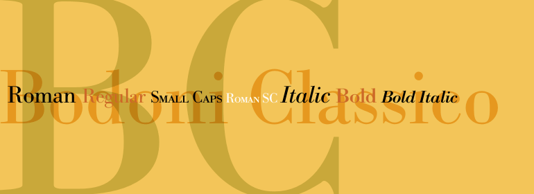 Ejemplo de fuente Bodoni Classico Italic