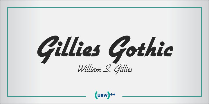Ejemplo de fuente Gillies Gothic Regular