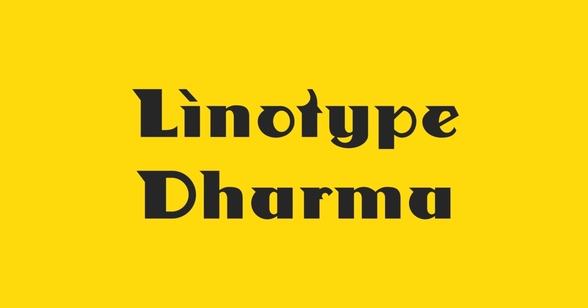Ejemplo de fuente Linotype Dharma