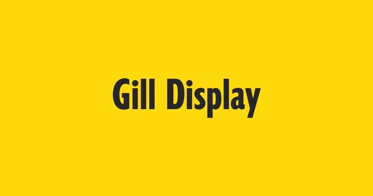 Ejemplo de fuente Gill Display Compressed Regular