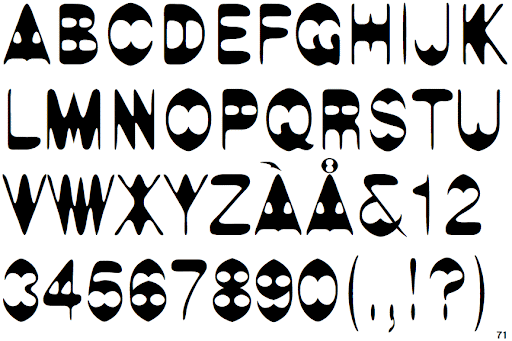 Ejemplo de fuente Linotype Alphabat Regular