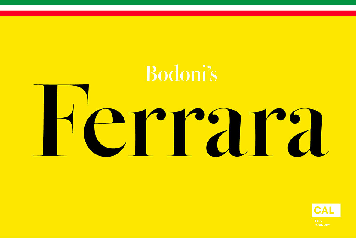 Ejemplo de fuente Bodoni Ferrara Banner