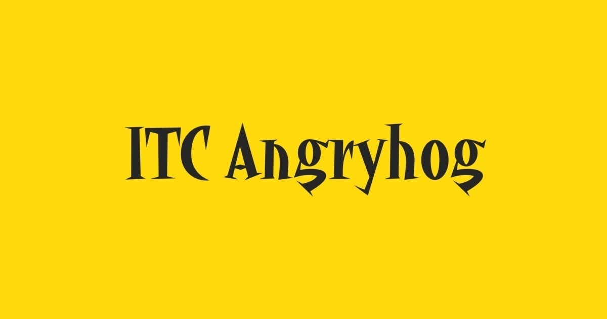 Ejemplo de fuente Angryhog ITC Regular
