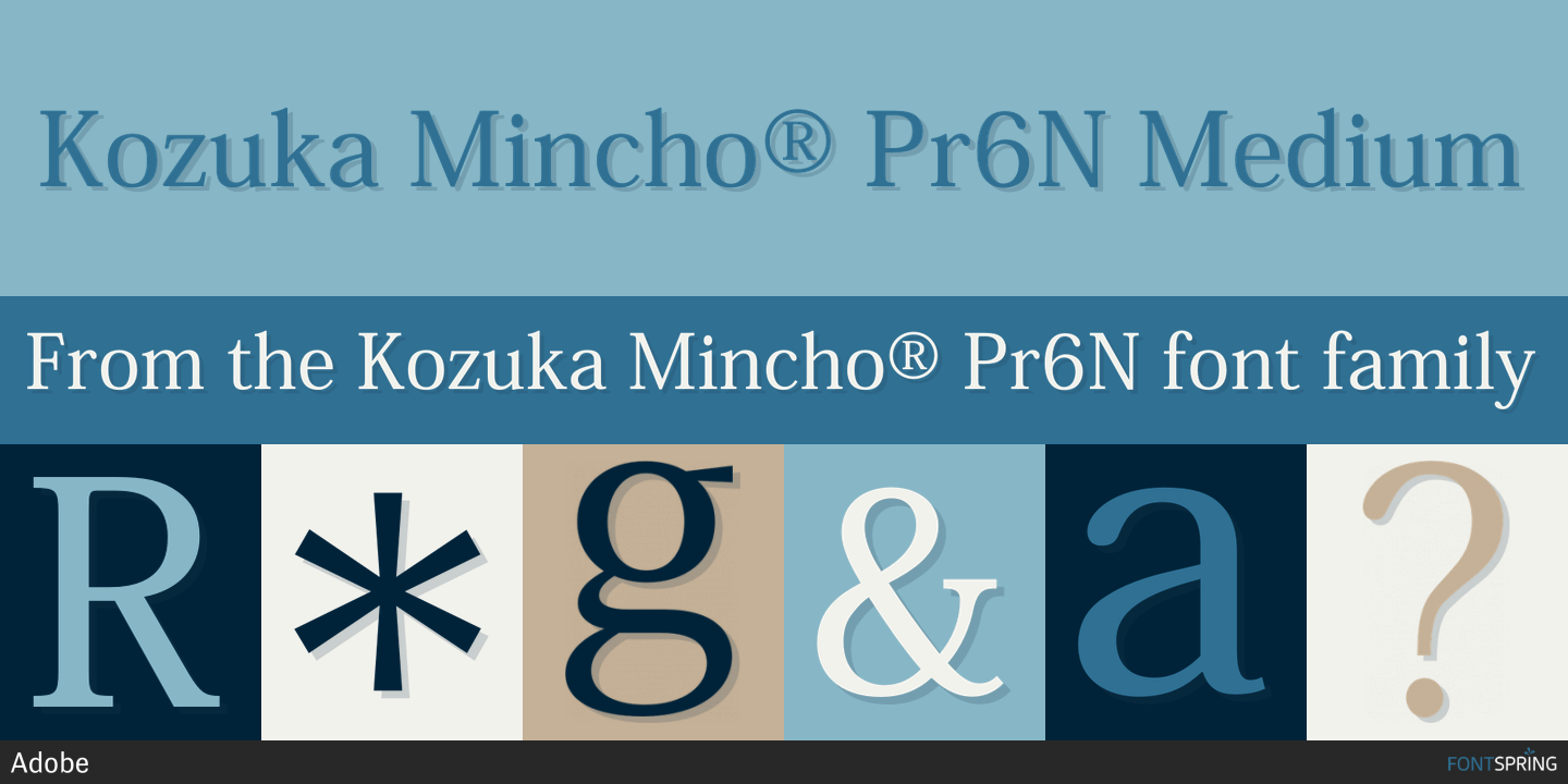 Ejemplo de fuente Kozuka Mincho Pro Medium