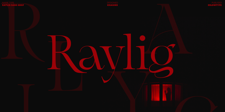 Ejemplo de fuente Raylig Alternate Regular