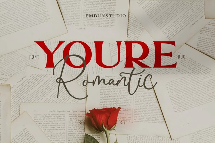 Ejemplo de fuente Youre Romantic Script
