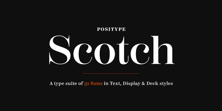 Ejemplo de fuente Scotch Display Bold Italic