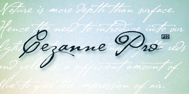 Ejemplo de fuente P22 Cezanne Regular
