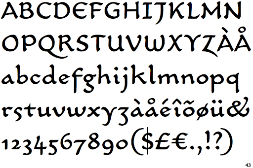 Ejemplo de fuente Carlin Script Bold Italic