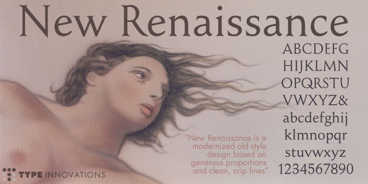 Ejemplo de fuente New Renaissance Regular