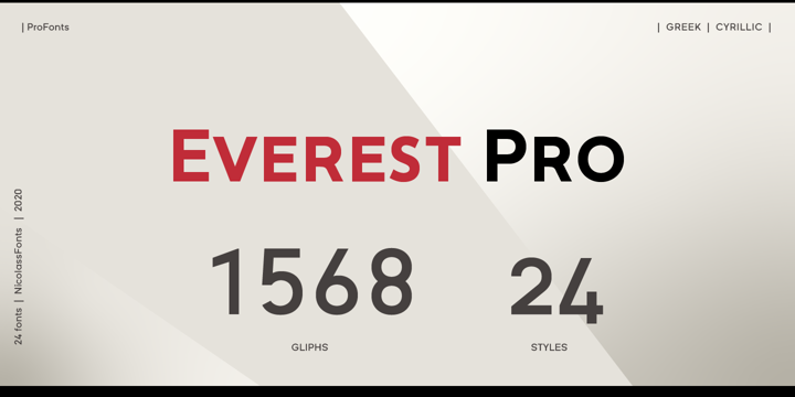 Ejemplo de fuente Everest Pro Regular