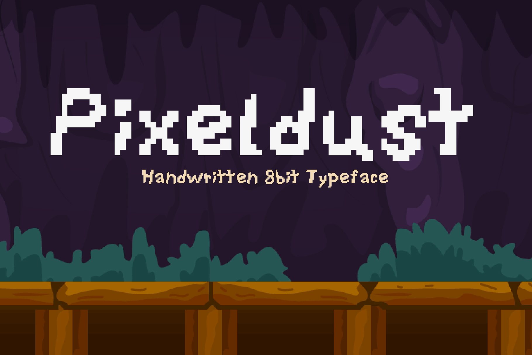 Ejemplo de fuente Pixeldust Expanded