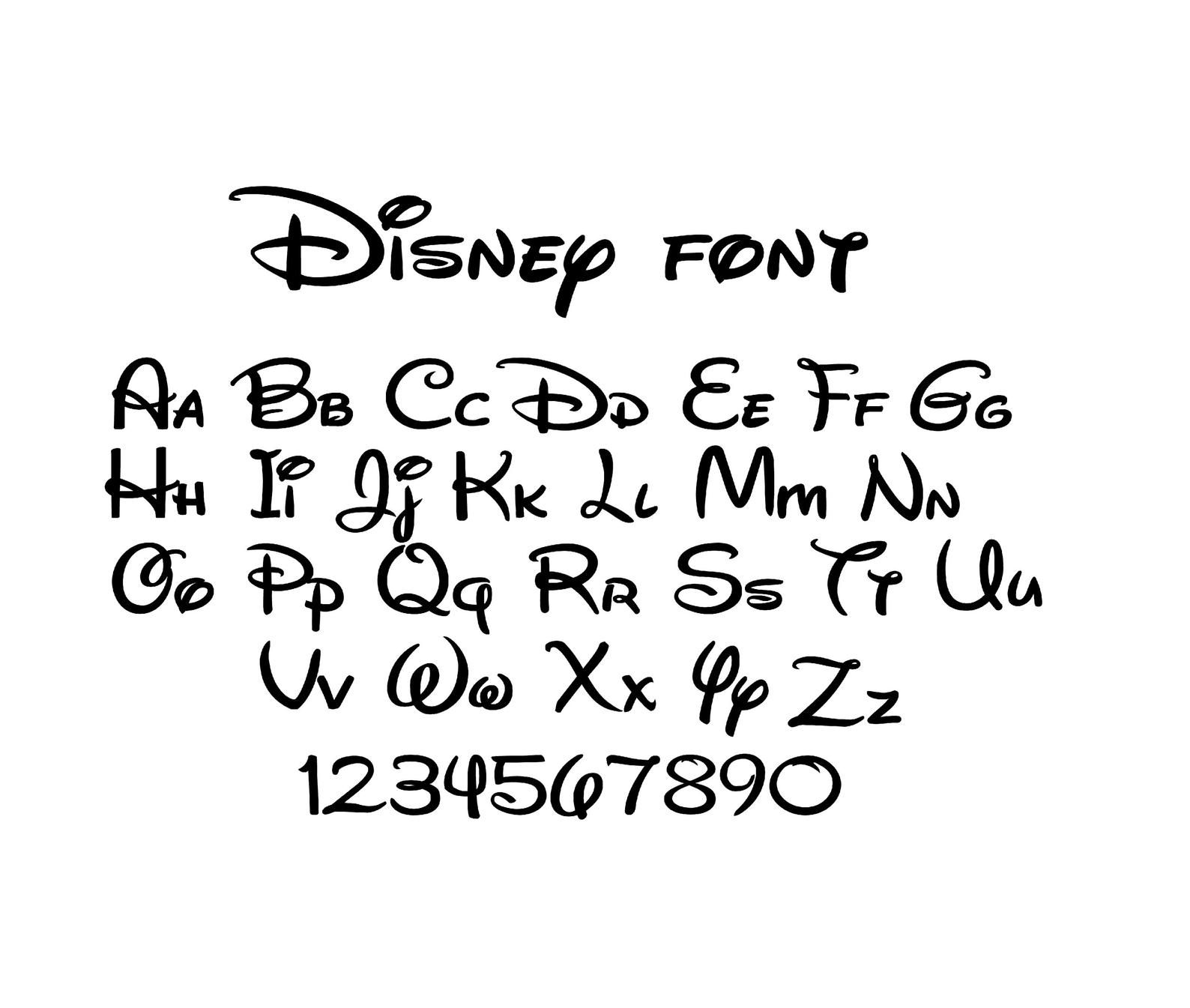Ejemplo de fuente Disney Simple