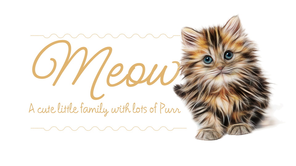 Ejemplo de fuente Meow Script Regular