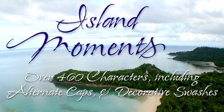 Ejemplo de fuente Island Moments Regular