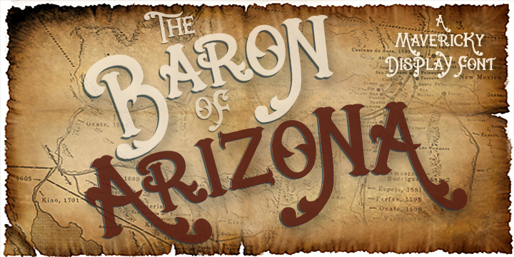 Ejemplo de fuente Baron Of Arizona Regular