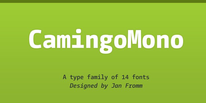 Ejemplo de fuente CamingoMono SemiBold Italic