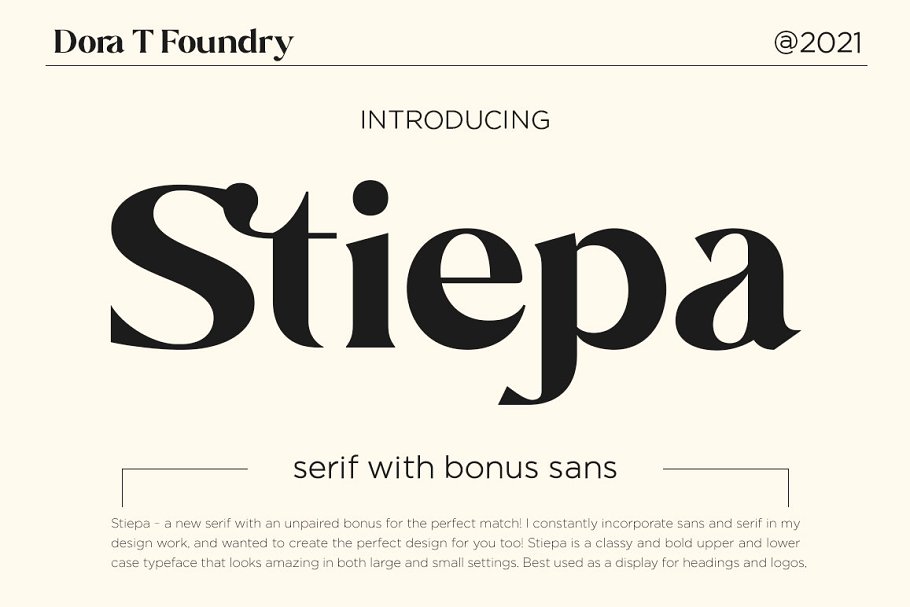 Ejemplo de fuente Stiepa Serif