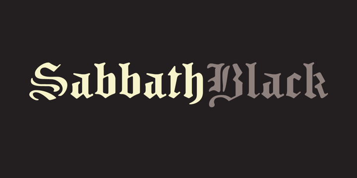 Ejemplo de fuente Sabbath Black Regular