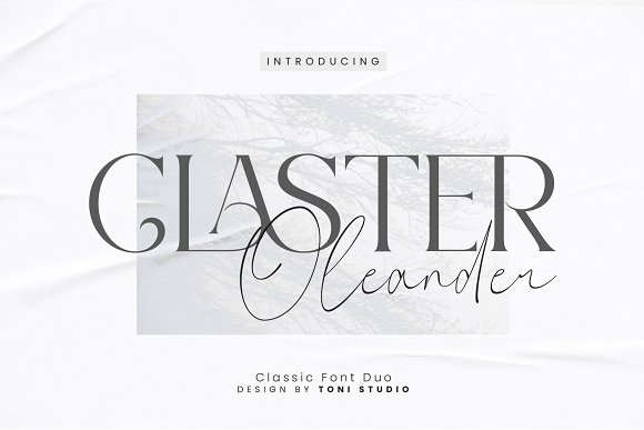 Ejemplo de fuente Claster Oleander Regular