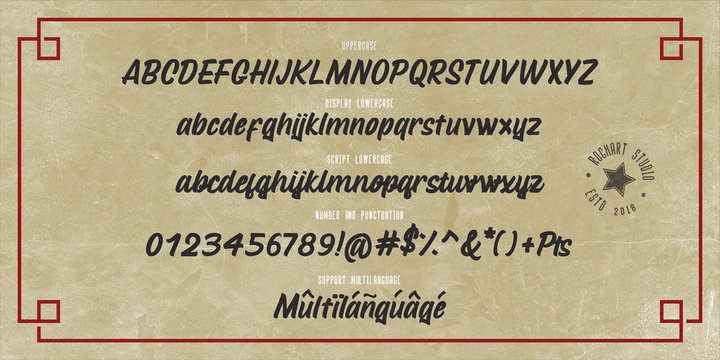 Ejemplo de fuente Mustank Script