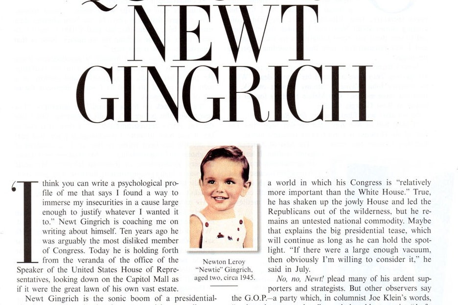 Ejemplo de fuente Gingrich Deck Italic