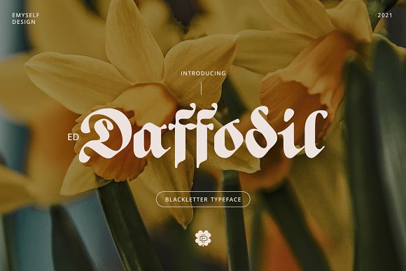 Ejemplo de fuente ED Daffodil Regular