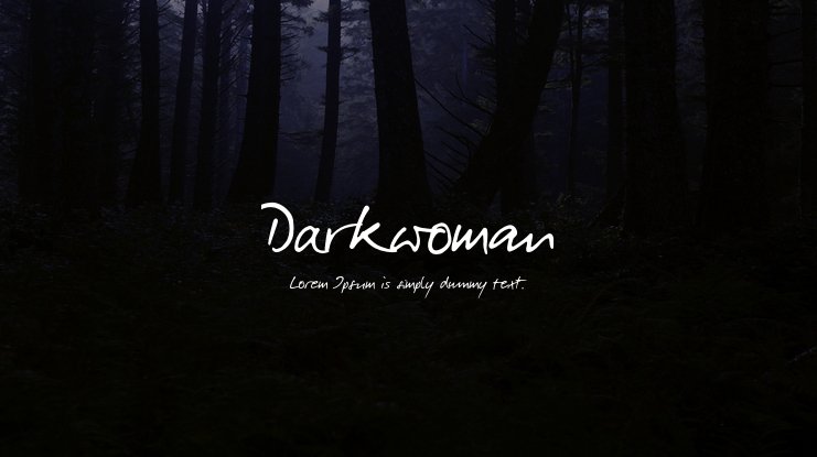 Ejemplo de fuente Darkwoman Regular