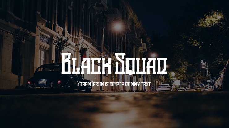 Ejemplo de fuente Black Squad