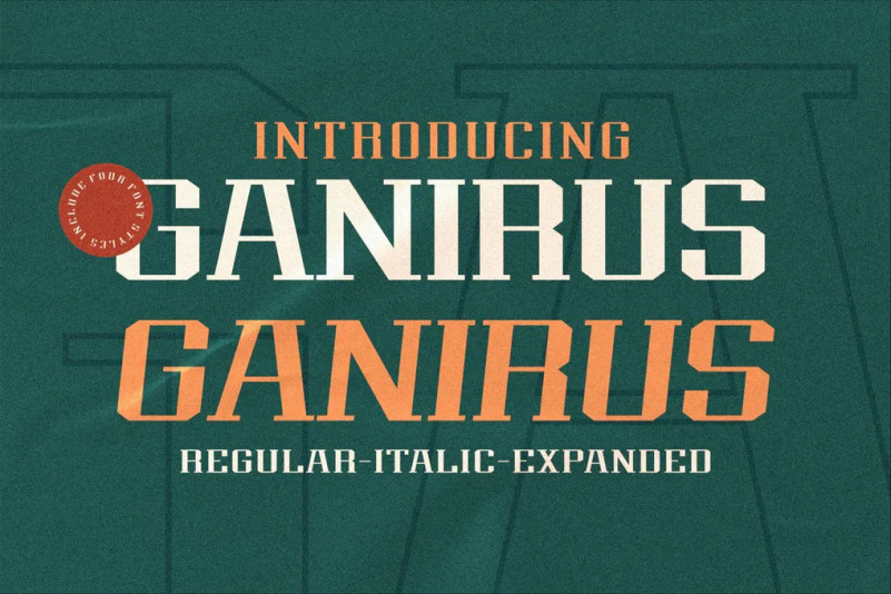 Ejemplo de fuente Ganirus Regular
