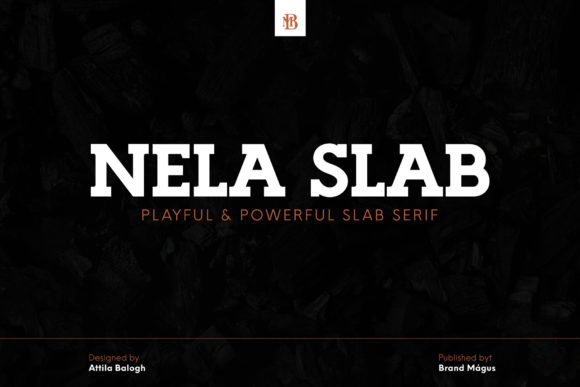 Ejemplo de fuente Nela Slab Italic