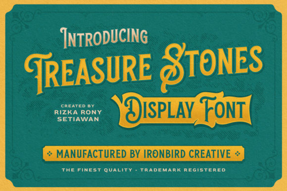 Ejemplo de fuente Treasure Stones Regular