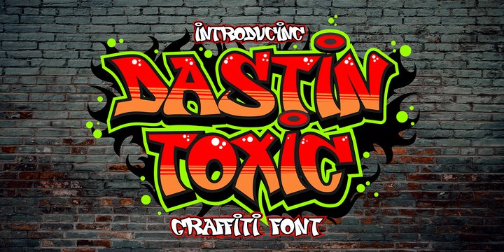 Ejemplo de fuente Dastin toxic Graffiti Regular