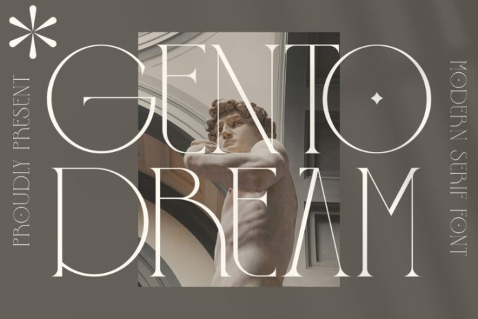 Ejemplo de fuente Gento Dream Italic