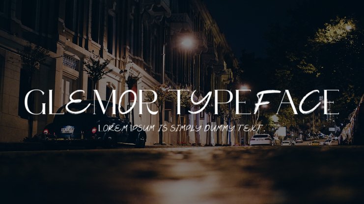 Ejemplo de fuente Glemor Typeface Regular
