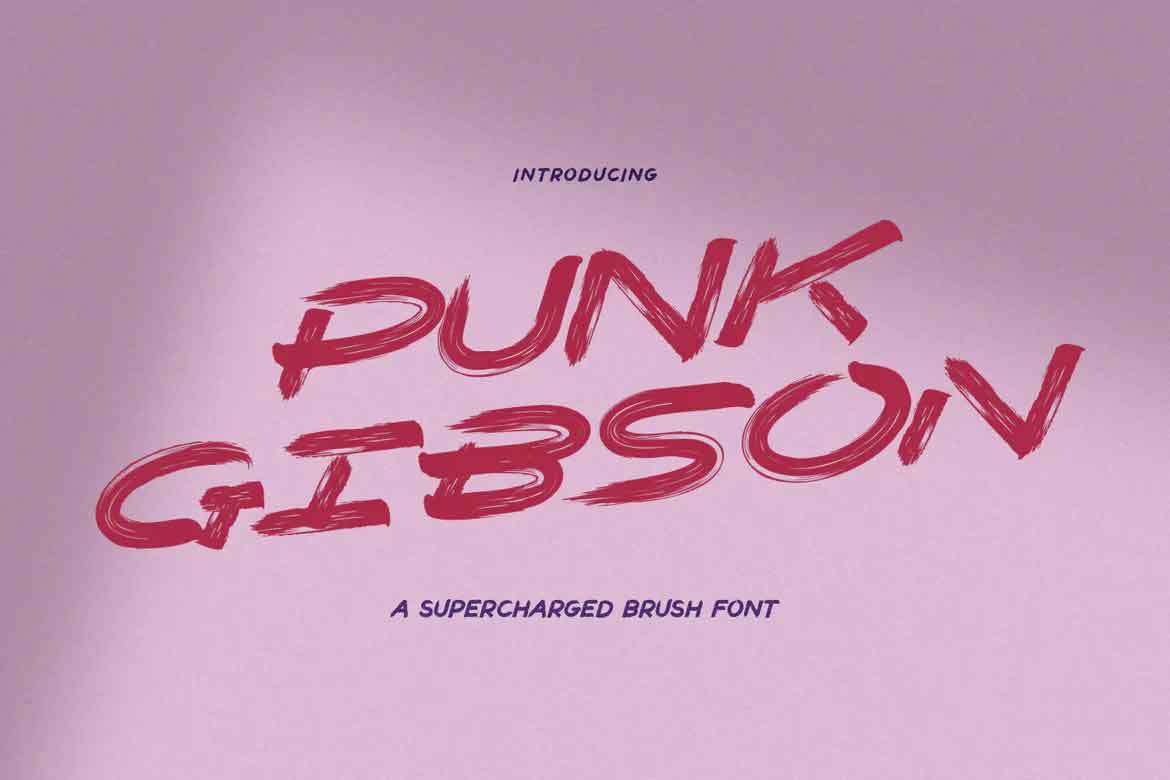 Ejemplo de fuente Punk Gibson Wide