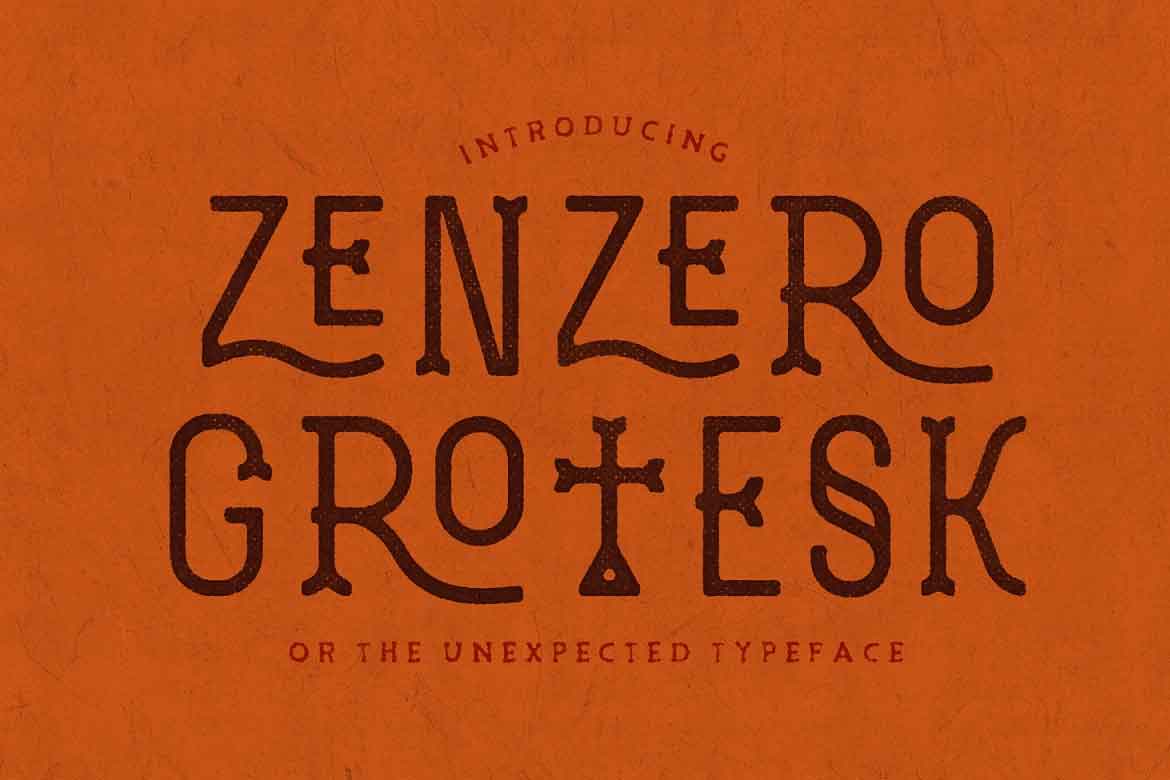 Ejemplo de fuente Zenzero Grotesk Regular