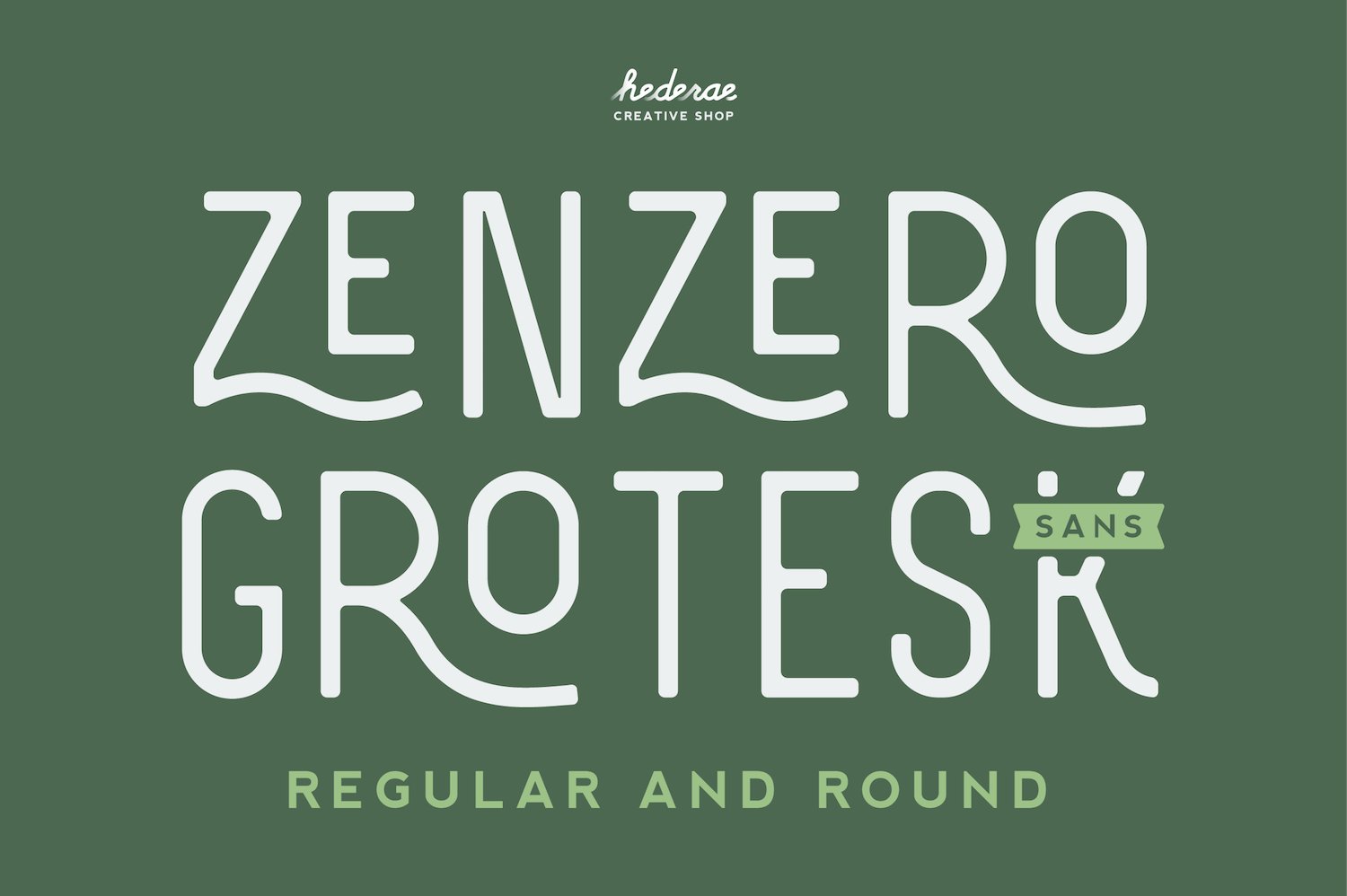 Ejemplo de fuente Zenzero Grotesk Sans Regular
