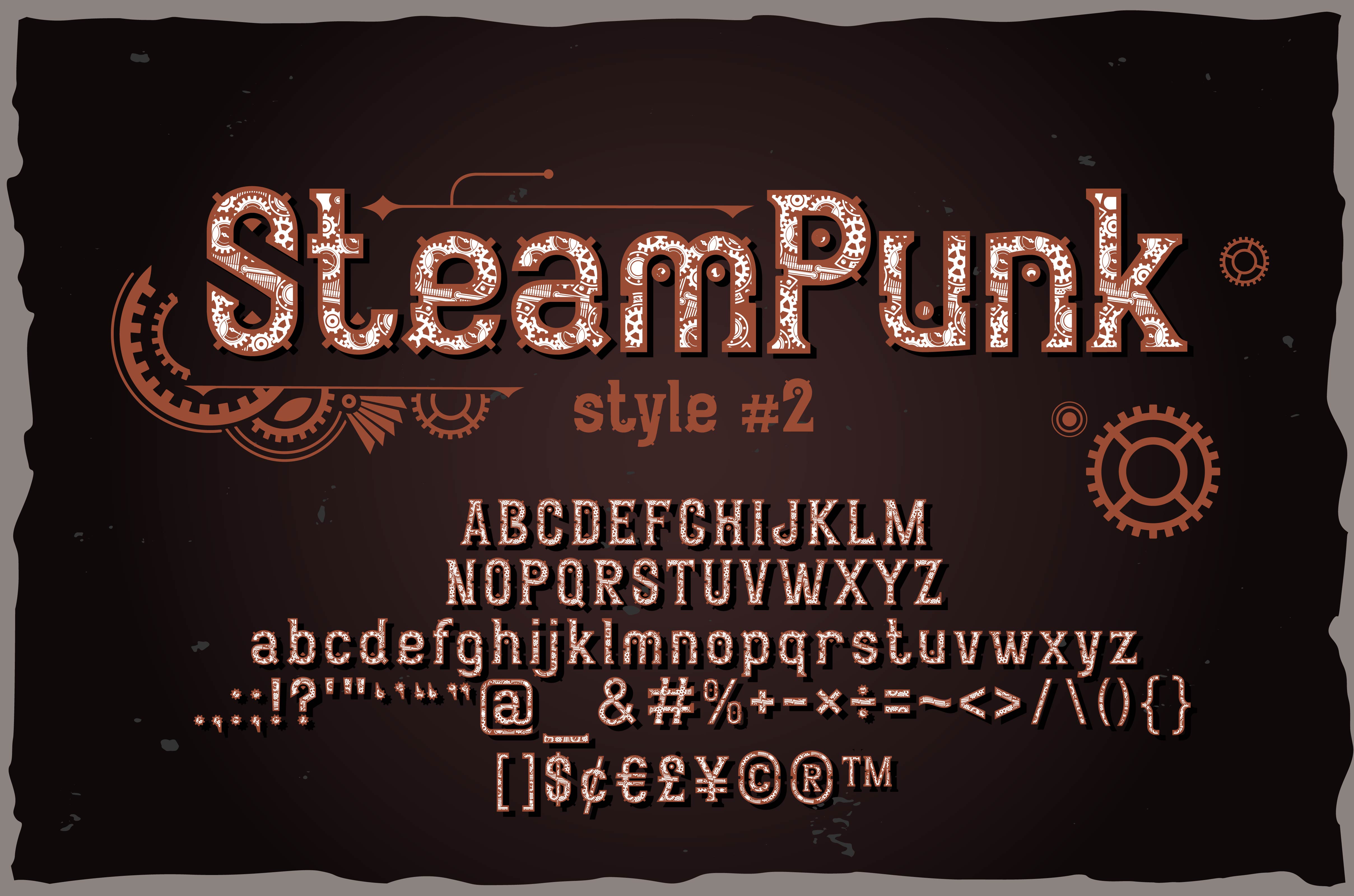 Ejemplo de fuente SteamPunk Style 1