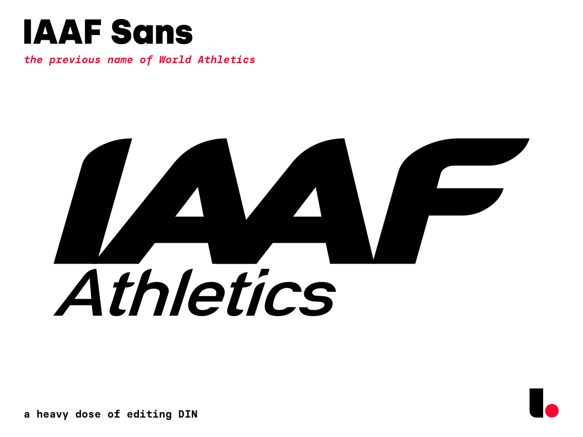 Ejemplo de fuente IAAF Sans Black Italic