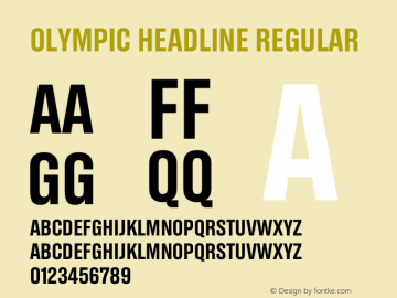 Ejemplo de fuente Olympic Headline Condensed Condensed Italic