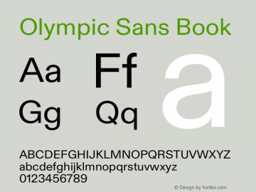 Ejemplo de fuente Olympic Sans Regular