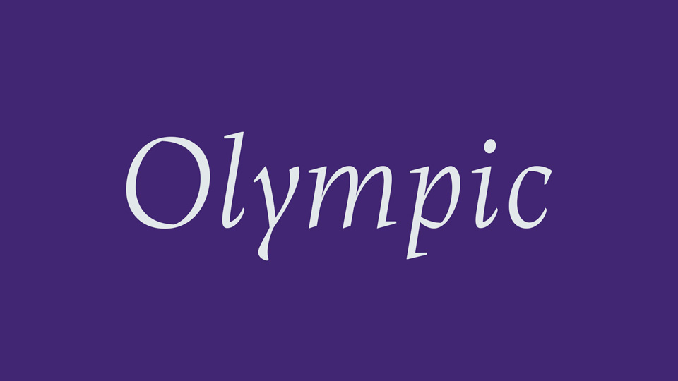 Ejemplo de fuente Olympic Serif Medium Italic
