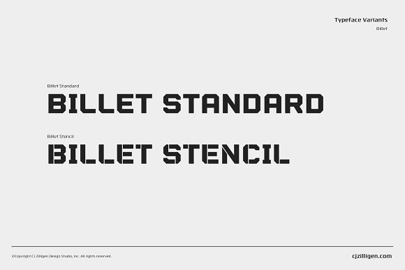 Ejemplo de fuente Billet Standard (The SIAC) Regular