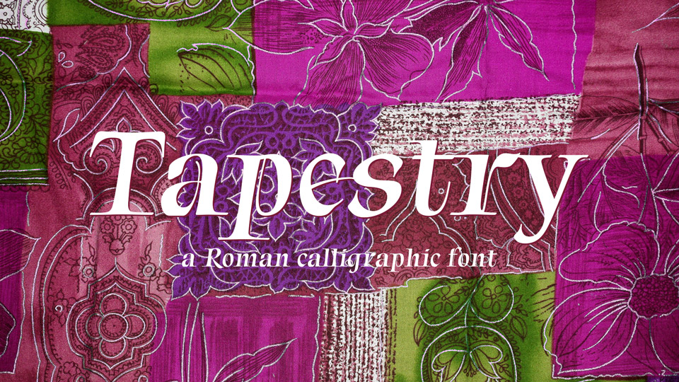 Ejemplo de fuente Tapestry Regular
