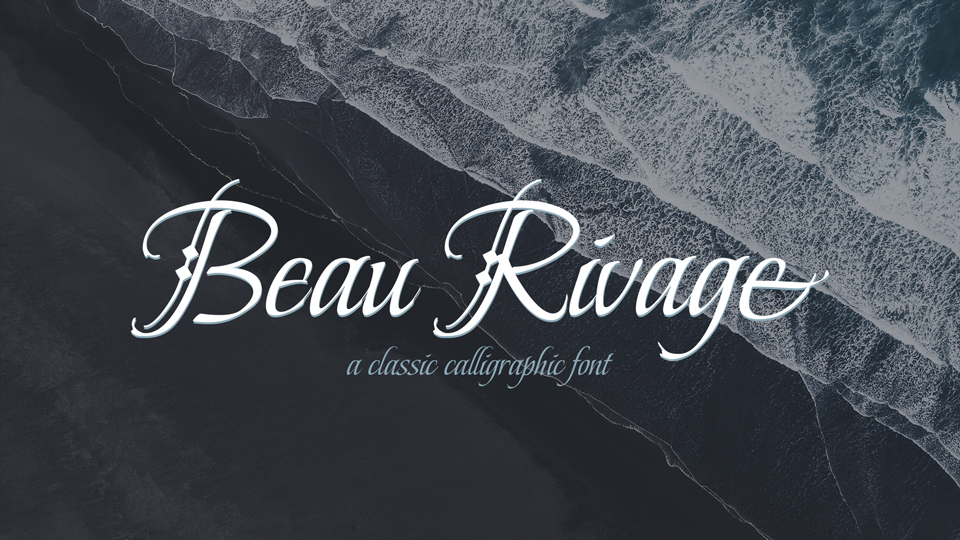 Ejemplo de fuente Beau Rivage Regular