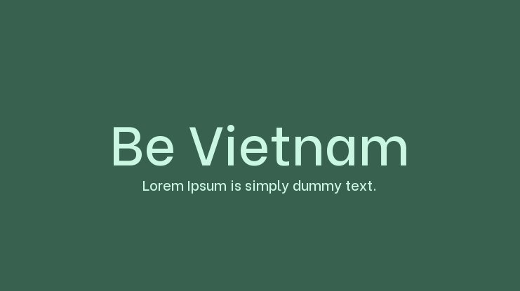 Ejemplo de fuente Be Vietnam Pro Medium