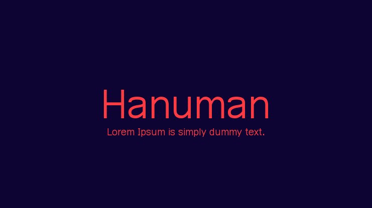 Ejemplo de fuente Hanuman Thin