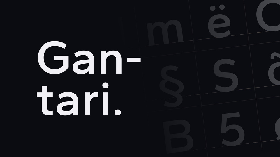 Ejemplo de fuente Gantari Italic